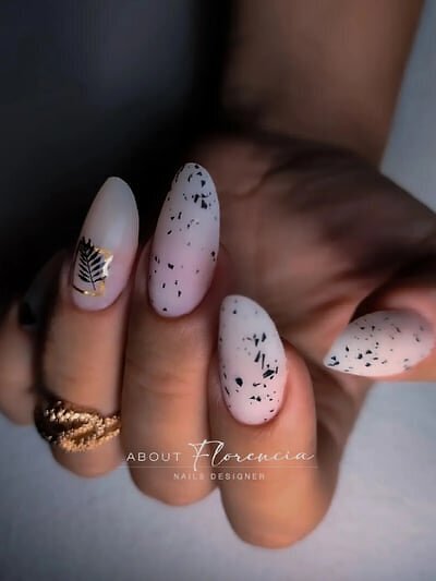 unghie milky decorazioni autunnali